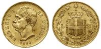 20 lirów 1880 R, Rzym, złoto 6.46 g, próby 900, 