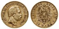 10 marek 1875 H, Darmstadt, złoto 3.92 g, próby 
