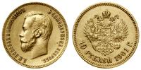 10 rubli 1901 АР, Petersburg, złoto 8.62 g, prób
