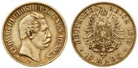 10 marek 1876 H, Darmstadt, złoto 3.94 g, próby 
