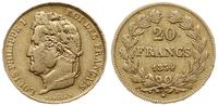 20 franków 1834 W, Lille, złoto 6.42 g, proby 90