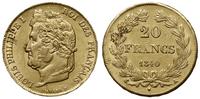 20 franków 1840 A, Paryż, złoto 6.44 g, proby 90