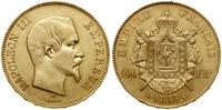 100 franków 1855 A, Paryż, głowa bez wieńca, zło