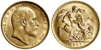 1 funt (1 sovereign) 1907 M, Melbourne, złoto 7.