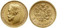 5 rubli 1900 ФЗ, Petersburg, złoto 4.30 g, próby