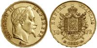 50 franków 1863 BB, Strasbourg, głowa w wieńcu l
