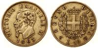 10 lirów 1863, Turyn, złoto 3.17 g, próby 900, n