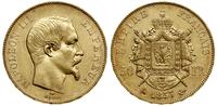 50 franków 1857 A, Paryż, głowa bez wieńca, złot