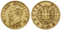 10 lirów 1863 T, Turyn, złoto 3.19 g, próby 900,