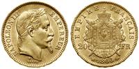 20 franków 1866 BB, Strasbourg, głowa w wieńcu l