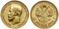 10 rubli 1901 (Ф•З), Petersburg, złoto 8.59 g, p