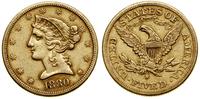 5 dolarów 1880 S, San Francisco, złoto 8.29 g, p
