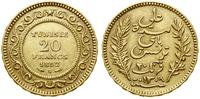 20 franków AH 1309 / 1892 A, złoto 6.43 g, próby
