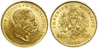 4 floreny = 10 franków 1892, Wiedeń, NOWE BICIE 