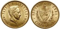 5 peso 1915, Filadelfia, Jose Marti, złoto 8.34 