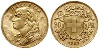 20 franków 1927 B, Berno, typ Vreneli, złoto 6.4