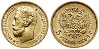 5 rubli 1898 АГ, Petersburg, złoto 4.28 g, próby