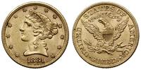 5 dolarów 1881, Filadelfia, typ Liberty Head, zł