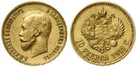10 rubli 1911 ЭБ, Petersburg, złoto 8.59 g, prób