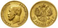 10 rubli 1901 (Ф•З), Petersburg, złoto 8.56 g, p