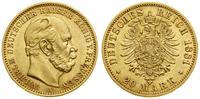 20 marek 1881 A, Berlin, złoto 7.94 g, próby 900