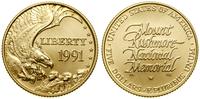 5 dolarów 1991 W, West Point, Mount Rushmore Gol