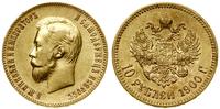 10 rubli 1900 (Ф•З), Petersburg, złoto 8.59 g, p
