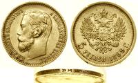 5 rubli 1899 ЭБ, Petersburg, złoto 4.29 g, próby