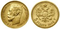 5 rubli 1901 ФЗ, Petersburg, złoto 4.29 g, próby