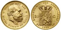 10 guldenów 1879, Utrecht, złoto 6.71 g, próby 9