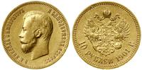 10 rubli 1901 (Ф•З), Petersburg, złoto 8.59 g, p