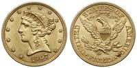 5 dolarów 1907 D, Denver, typ Liberty Head, złot