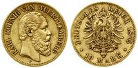 10 marek 1875 F, Stuttgart, złoto 3.95 g, próby 