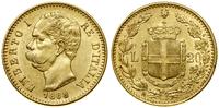 20 lirów 1888 R, Rzym, złoto 6.44 g, próby 900, 