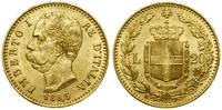 20 lirów 1883 R, Rzym, złoto 6.45 g, próby 900, 