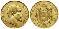 50 franków 1858 A, Paryż, głowa bez wieńca, złot