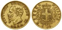 20 lirów 1876 R, Rzym, złoto 6.44 g, próby 900, 