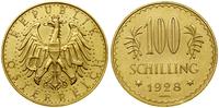 100 szylingów 1928, Wiedeń, złoto 23.46 g, próby