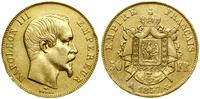50 franków 1857 A, Paryż, głowa bez wieńca, złot