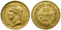 20 franków 1831 A, Paryż, goła głowa króla, napi