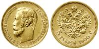 5 rubli 1900 ФЗ, Petersburg, złoto 4,30 g, próba