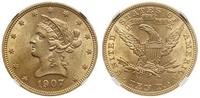 10 dolarów 1907, Filafeldia, typ Liberty head, z