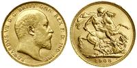 1 funt (1 sovereign) 1908, Londyn, złoto 7.98 g,