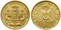 20 marek 1899 J, Hamburg, złoto 7.93 g, próby 90