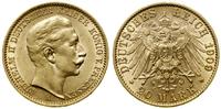 20 marek 1909 A, Berlin, złoto 7.96 g, próby 900