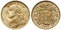 Szwajcaria, 20 franków, 1947 B