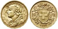 20 franków 1905 B, Berno, typ Vreneli, złoto 6.4
