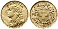20 franków 1922 B, Berno, typ Vreneli, złoto 6.4